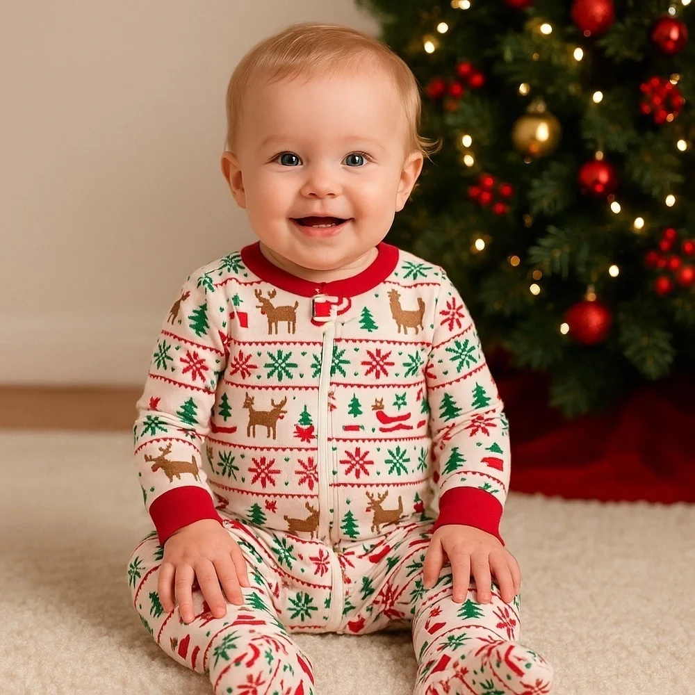 Baby Girl Carter's Fair Isle One-Piece Footed Pajamas, Infant Girl's, Pink 24